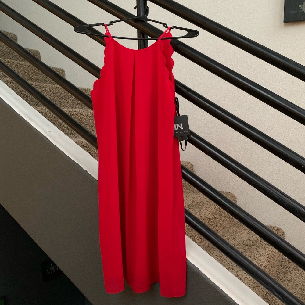 I.N. San Francisco Red Scalloped Mini Dress size S